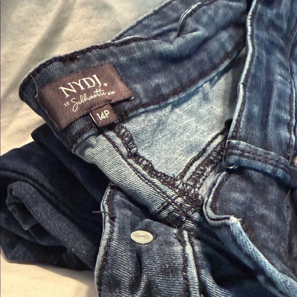 NYDJ Blue Denim Jeans Slim Bootcut 14P Marvelous - Picture 6 of 9